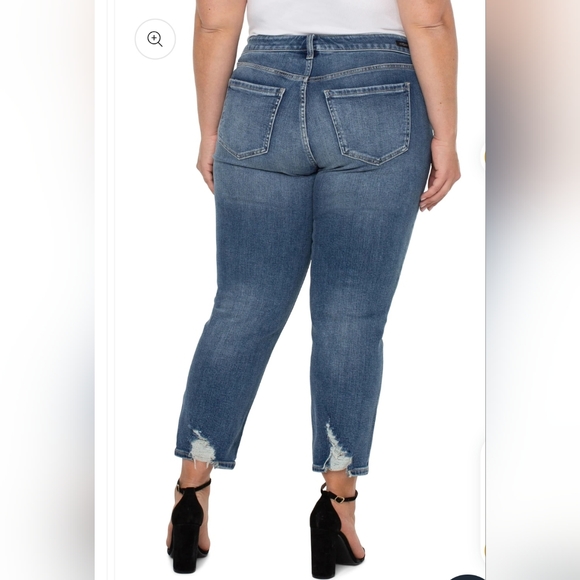 Liverpool Kenndy Crop Straight Jeans with Destruction LM7195VH Size 22W NEW! - Picture 3 of 17